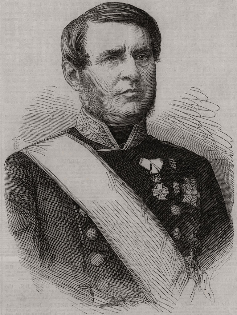 Count Sponneck, in attendance on the King of the Greeks. Kings 1863 old print